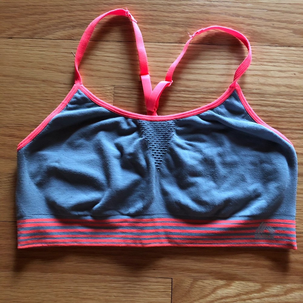 RBX Gray and orange sports bra